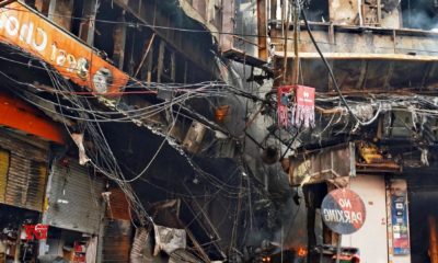 After 24 hours, the fire in Delhi's electronics market is still out of control