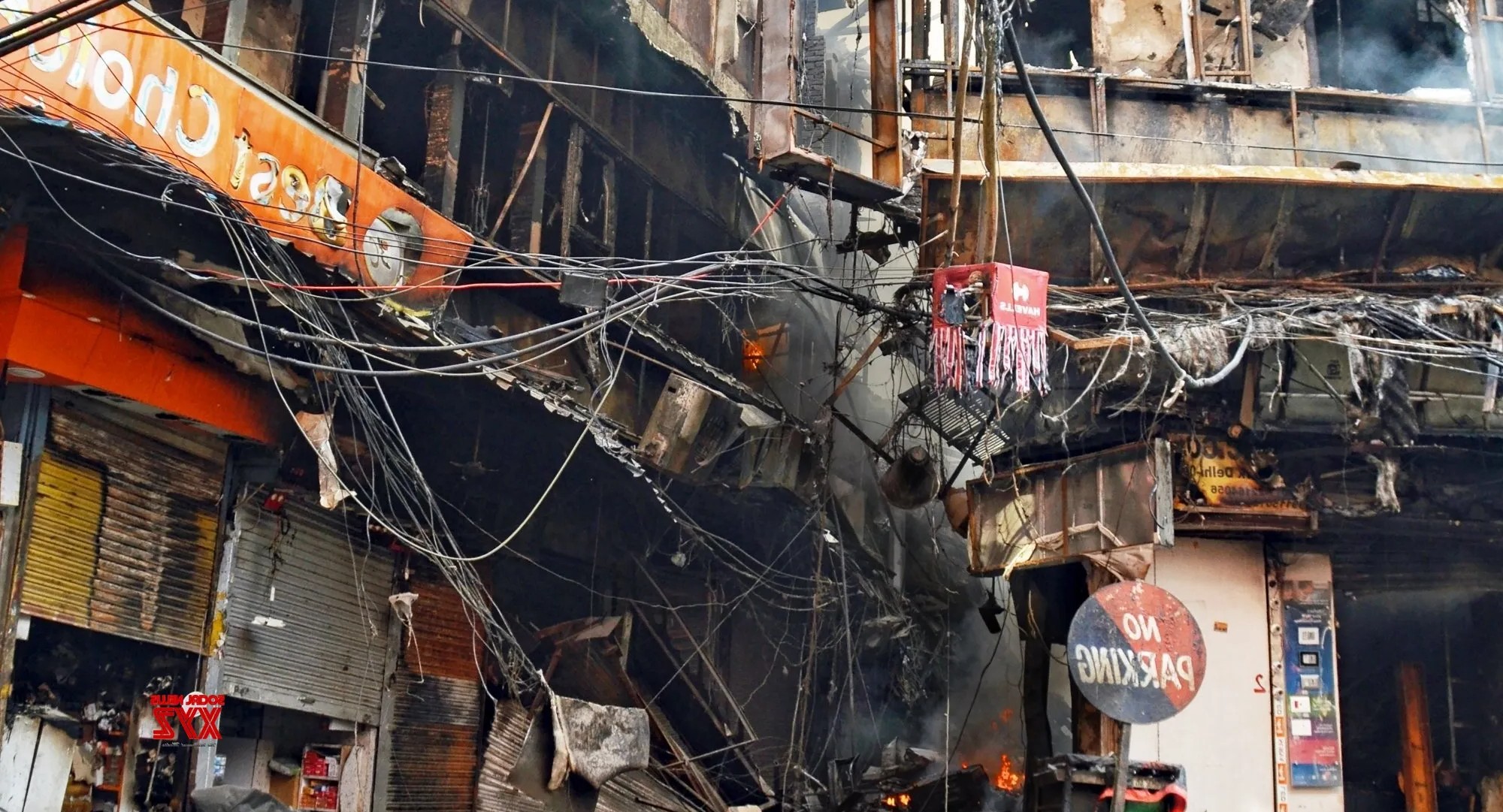 After 24 hours, the fire in Delhi's electronics market is still out of control