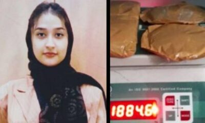 A 19-year-old woman was detained at the airport in Kerala with 1.8 kilograms of gold hidden in her undergarments