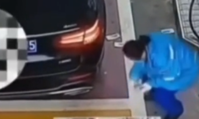a gas station employee in China collapses
