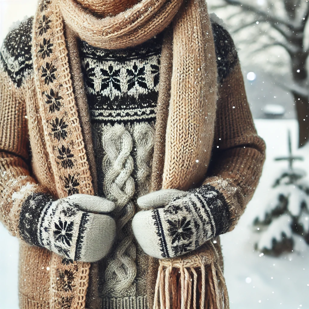 woolen clothing in a winter