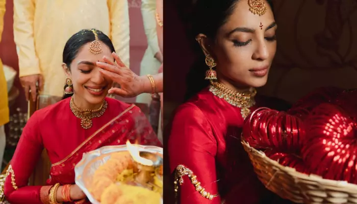 Sobhita Dhulipala Dazzles in Red Silk Saree at Pelli Kuthuru Ceremony Ahead of Wedding 142 article l 20241233615353656136000