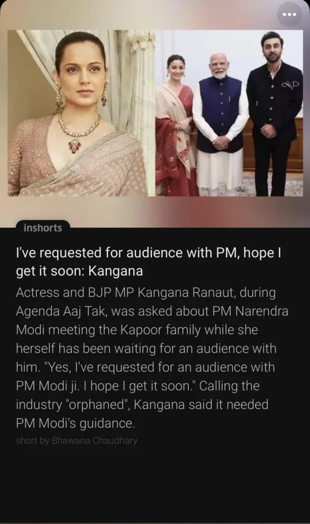 kangana on kapoor family meeting with modi i have requested v0 6ujo47r7fd7e1