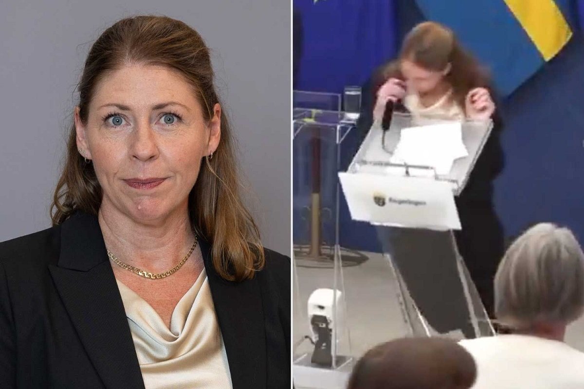 Elisabet Lann collapse during inaugural press conference shocks Sweden—dramatic health scare under live scrutiny ignites public concern- 160 Elisabet Lann collapse