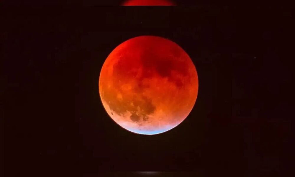 The “Blood Moon” appearance results from Rayleigh scattering—
