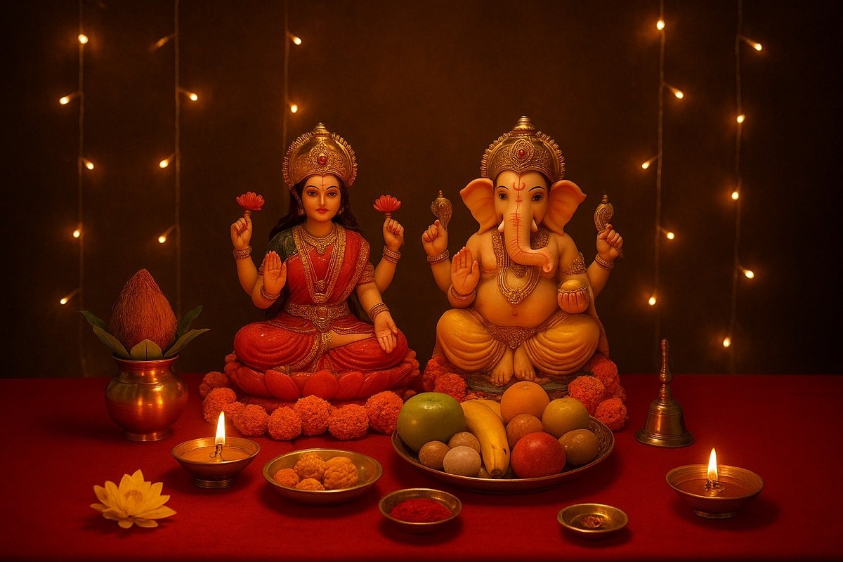 Dipawali Puja Vidhi 2025 Discover the sacred and step-by-step ritual guide to worship Goddess Lakshmi, Lord Ganesh & Kuber for prosperity- 140 Dipawali Puja Vidhi 2025 begins with radiant hope, inviting wealth