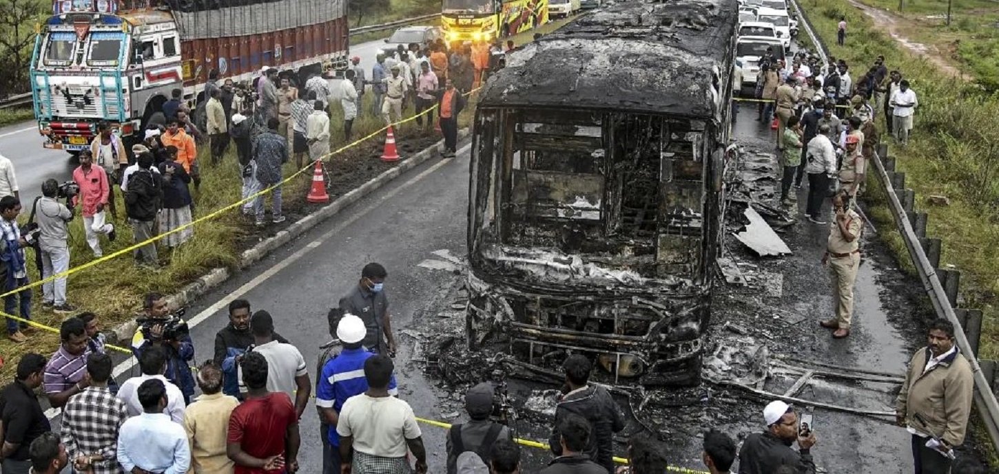 Kurnool bus fire investigation- A devastating blaze in Andhra Pradesh sparks questions after 234 smartphones- 142 Kurnool, Andhra Pradesh, a private passenger bus en-route from Hyderabad to Bengaluru