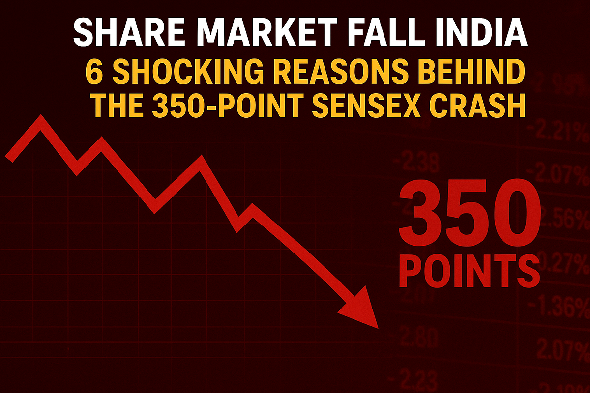 Share Market Fall India witnessed a precipitous decline as Sensex fell ~350 points — 135 Share Market Fall India