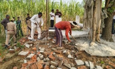 illegal mausoleum farm field Bijnor