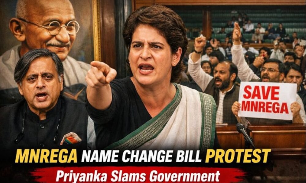 the MNREGA Name Change Bill Protest