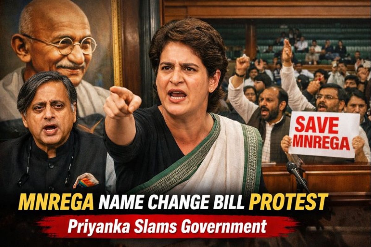 the MNREGA Name Change Bill Protest