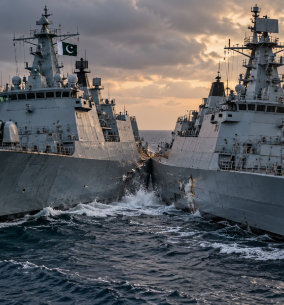 Indian Navy warship in Arabian Sea