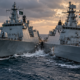 Indian Navy warship in Arabian Sea