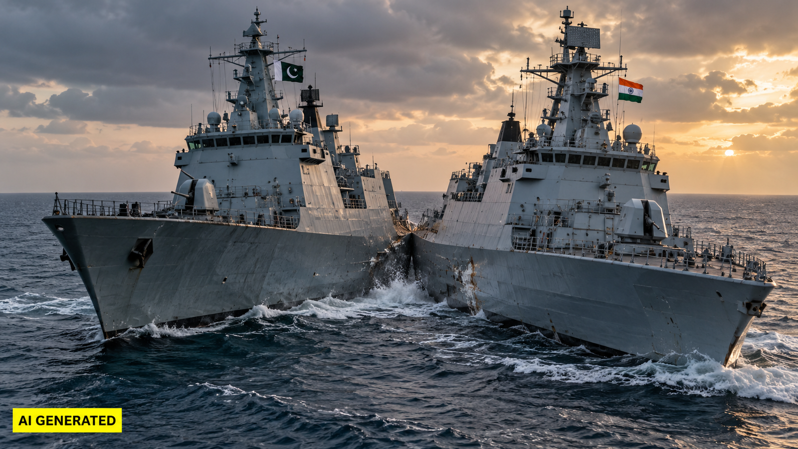 Indian Navy warship in Arabian Sea