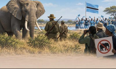 Botswana elephants in wildlife reserve