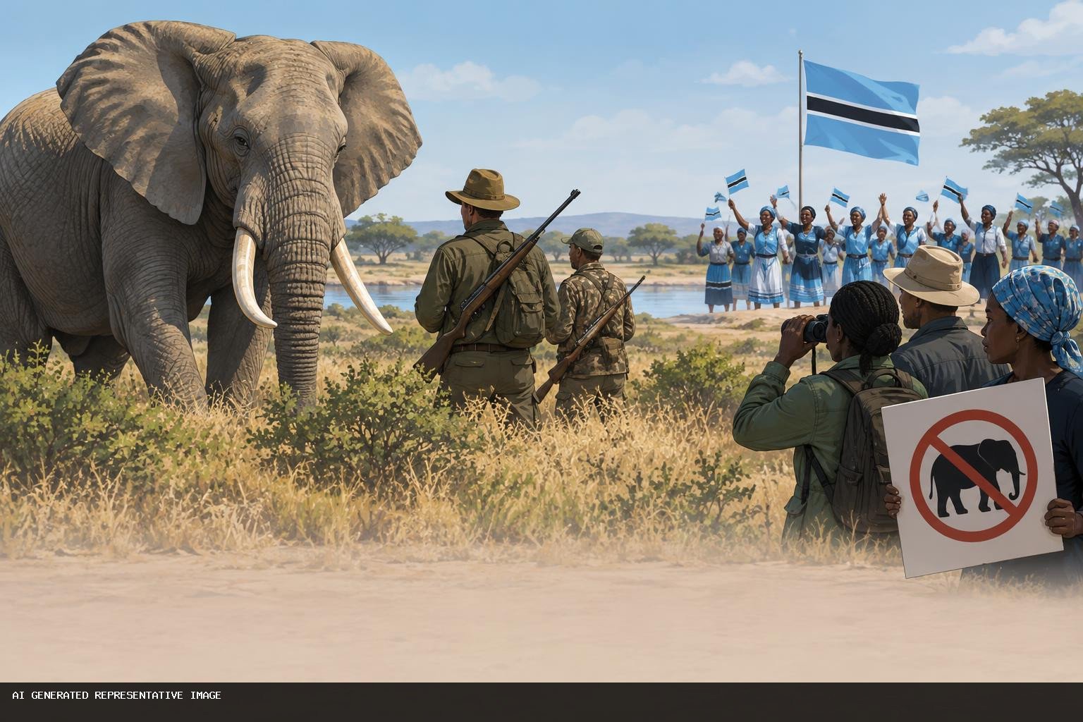 Botswana elephant hunting for independence celebrations sparks conservation backlash 144 Botswana elephants in wildlife reserve