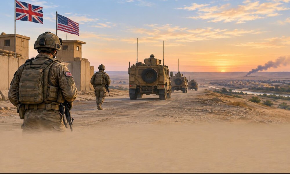 UK US troops leaving Iraq base