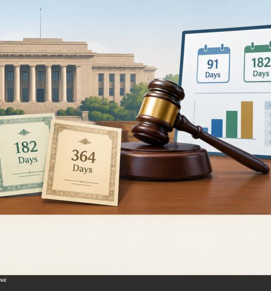 Treasury Bills auction result and RBI building