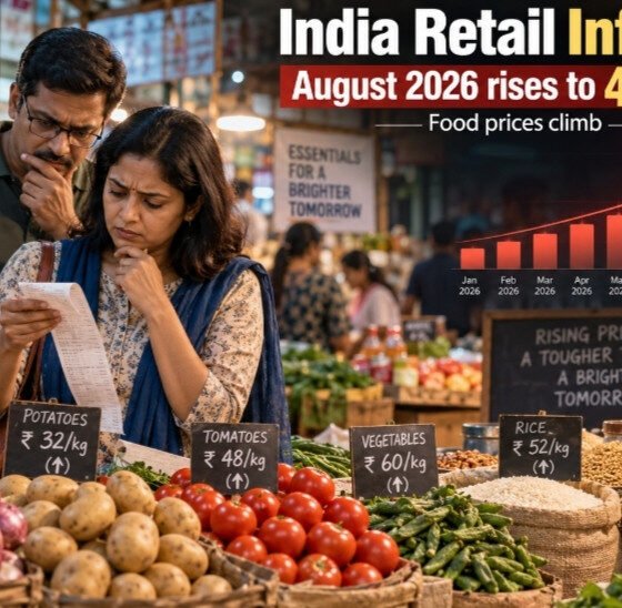 India Retail Inflation August 2026 Rises to 4.82% as Food Prices Climb