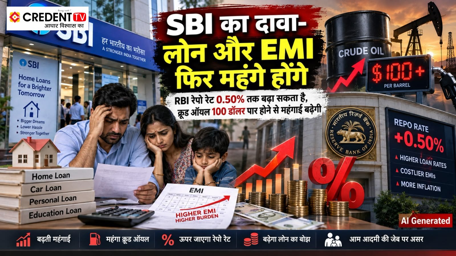 SBI Research Sees RBI Repo Rate Rising 50 bps, Loan EMIs Could Get Costlier